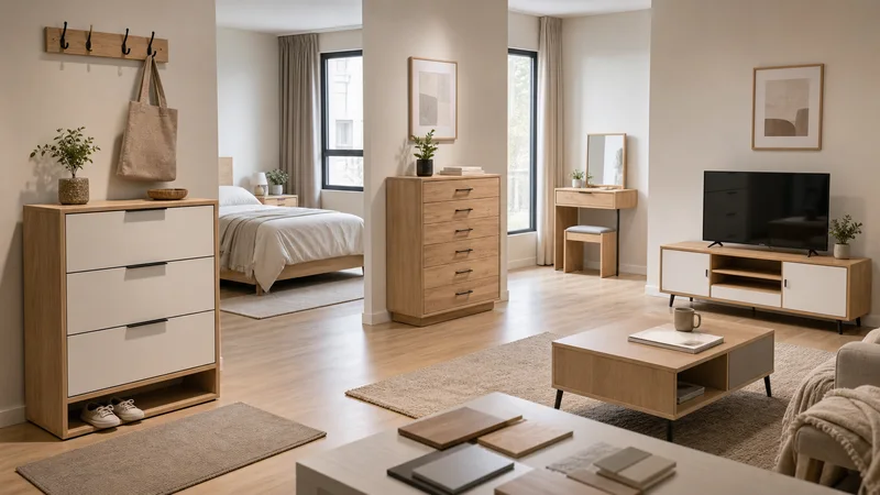Apartment cabinet furniture sourcing reference image