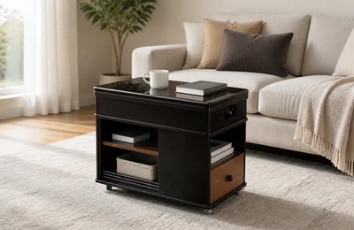 Compact Storage Coffee Table for Variable-Height Apartment Sourcing