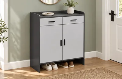 Grey Shoe Cabinet with Drawers: Organizing the Everyday Entryway