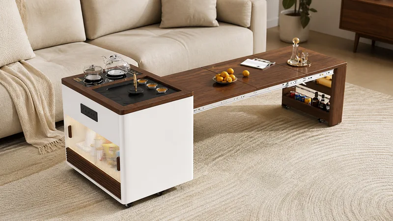 Solid Eco Board Expandable Coffee Table for Wide-Top Range Planning