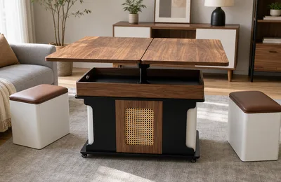 Tall Lift Top Coffee Table for Sofa Work and Light Dining Furniture Sourcing