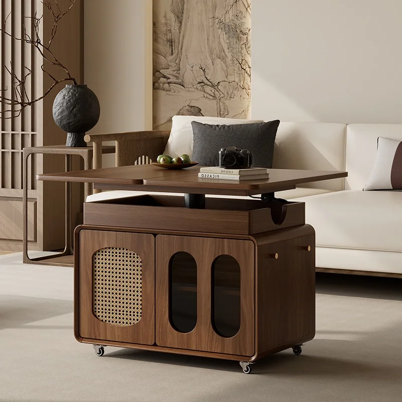 Height Adjustable Storage Coffee Table